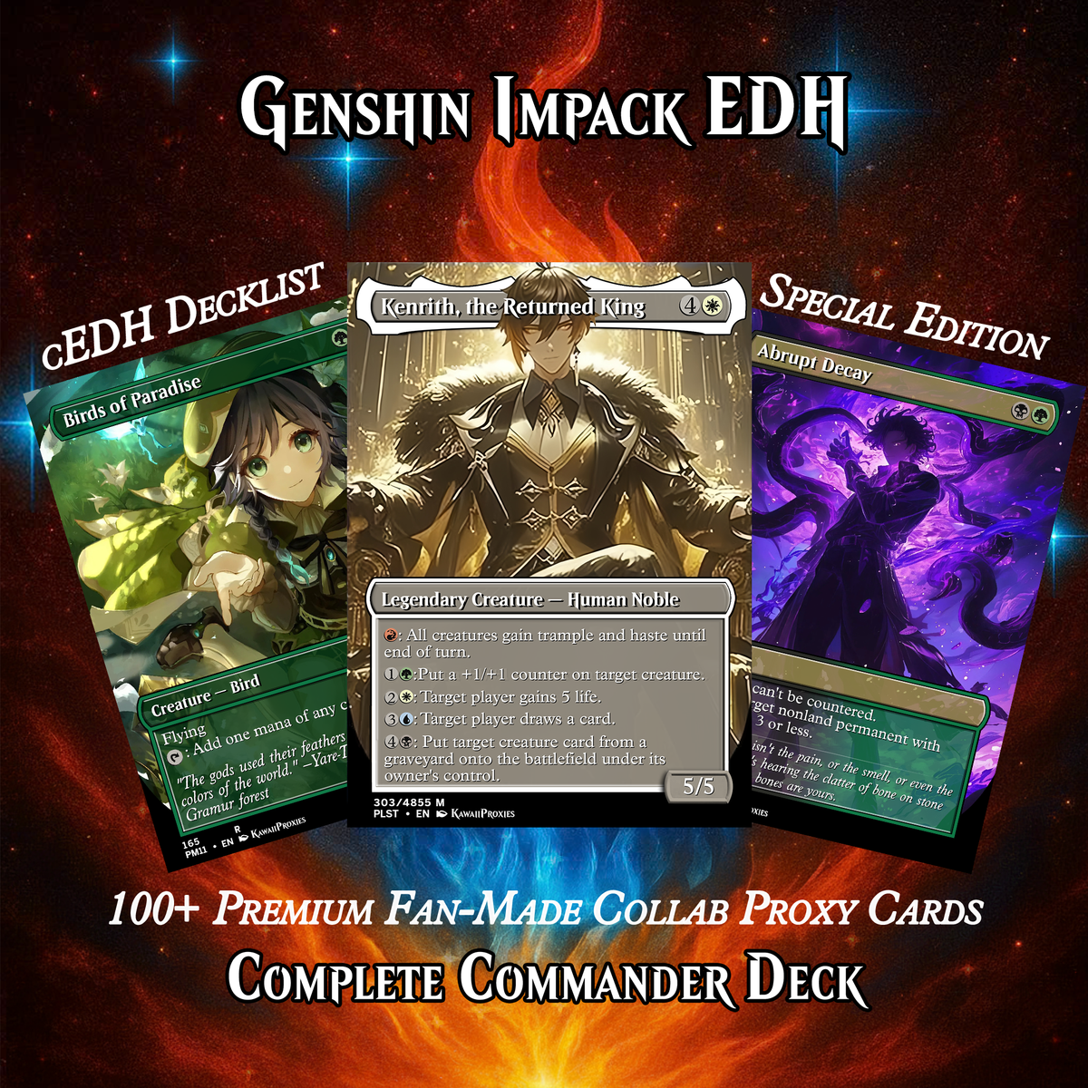 GENSHIN IMPACT ANIME COMMANDER DECK – PREMIUM COLLECTOR SET  (114 CARDS)