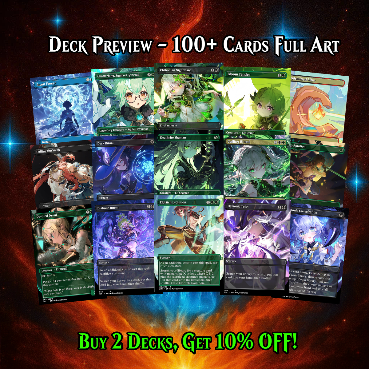 GENSHIN IMPACT ANIME COMMANDER DECK – PREMIUM COLLECTOR SET  (114 CARDS)
