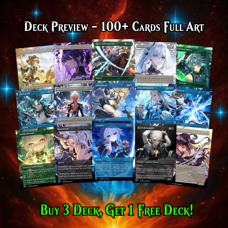 GENSHIN IMPACT ANIME COMMANDER DECK – PREMIUM COLLECTOR SET  (114 CARDS)
