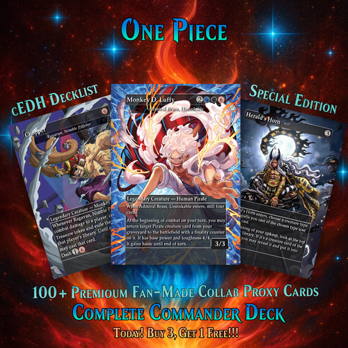 Complete Anime Pirate Tribal Deck, Custom Gift EDH Deck, Custom Anime OP Pirate Deck, Treasure Tokens, Admiral Brass Unsinkable
