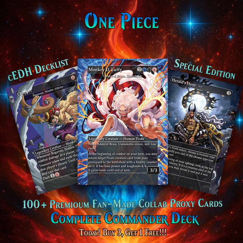 Complete Anime Pirate Tribal Deck, Custom Gift EDH Deck, Custom Anime OP Pirate Deck, Treasure Tokens, Admiral Brass Unsinkable