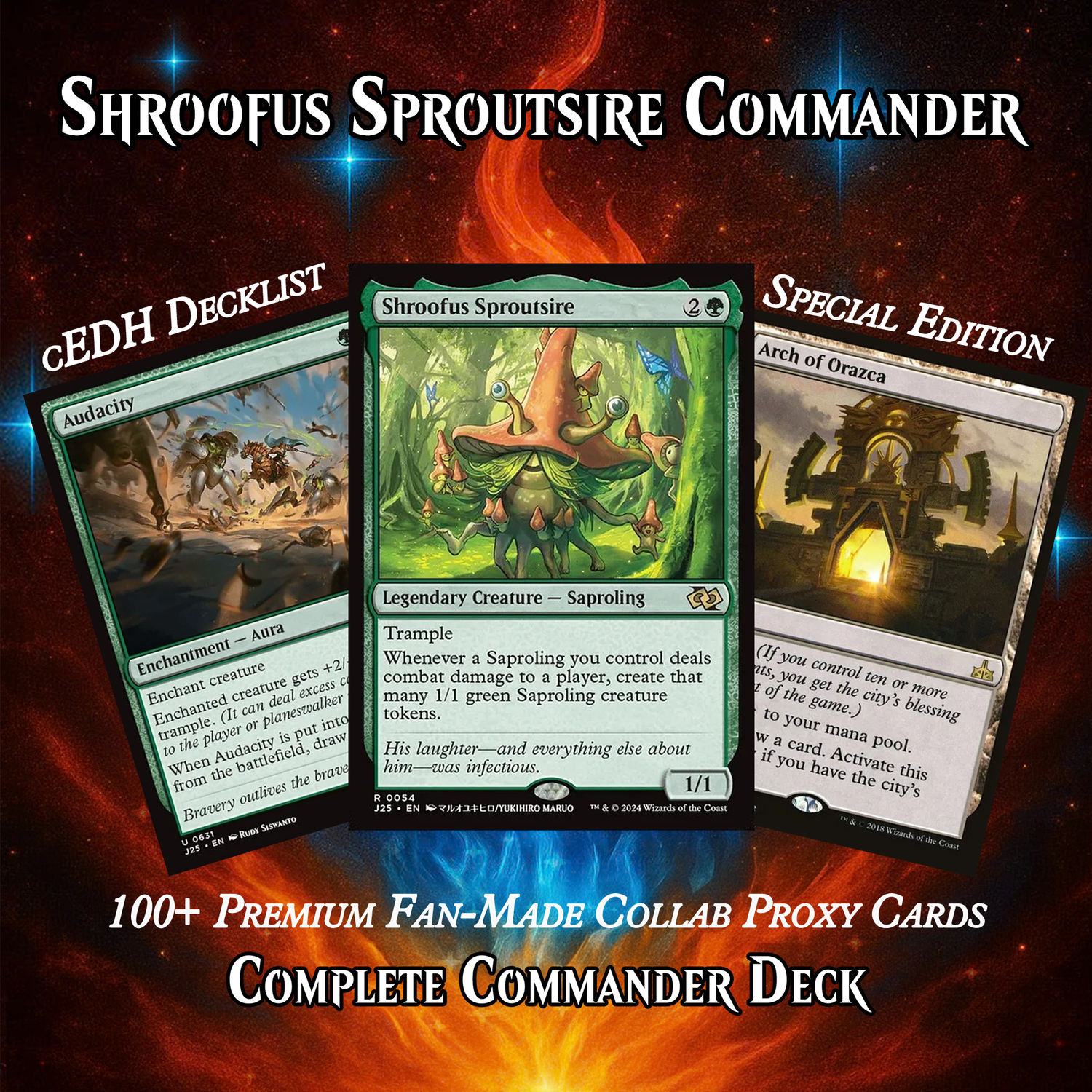 | We Have Discontinued Production | Shroofus Sproutsire Fungal Swarm Commander Deck PREMIUM COLLECTOR SET | 108 CARDS