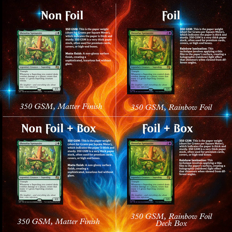 | We Have Discontinued Production | Shroofus Sproutsire Fungal Swarm Commander Deck PREMIUM COLLECTOR SET | 108 CARDS