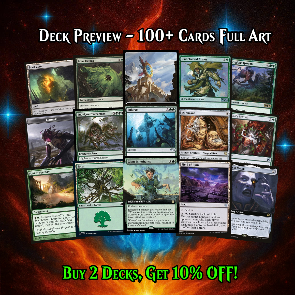 | We Have Discontinued Production | Shroofus Sproutsire Fungal Swarm Commander Deck PREMIUM COLLECTOR SET | 108 CARDS