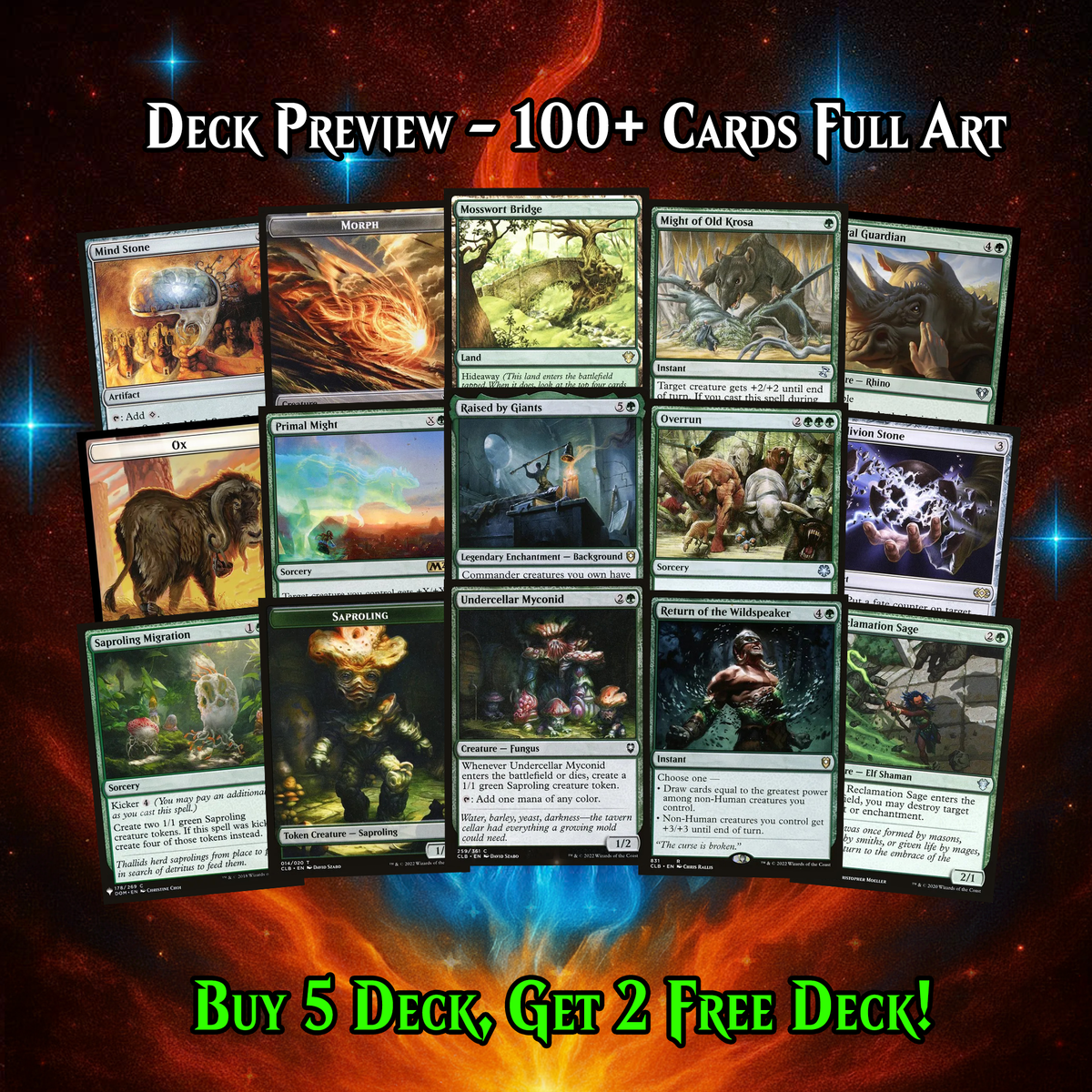 | We Have Discontinued Production | Shroofus Sproutsire Fungal Swarm Commander Deck PREMIUM COLLECTOR SET | 108 CARDS