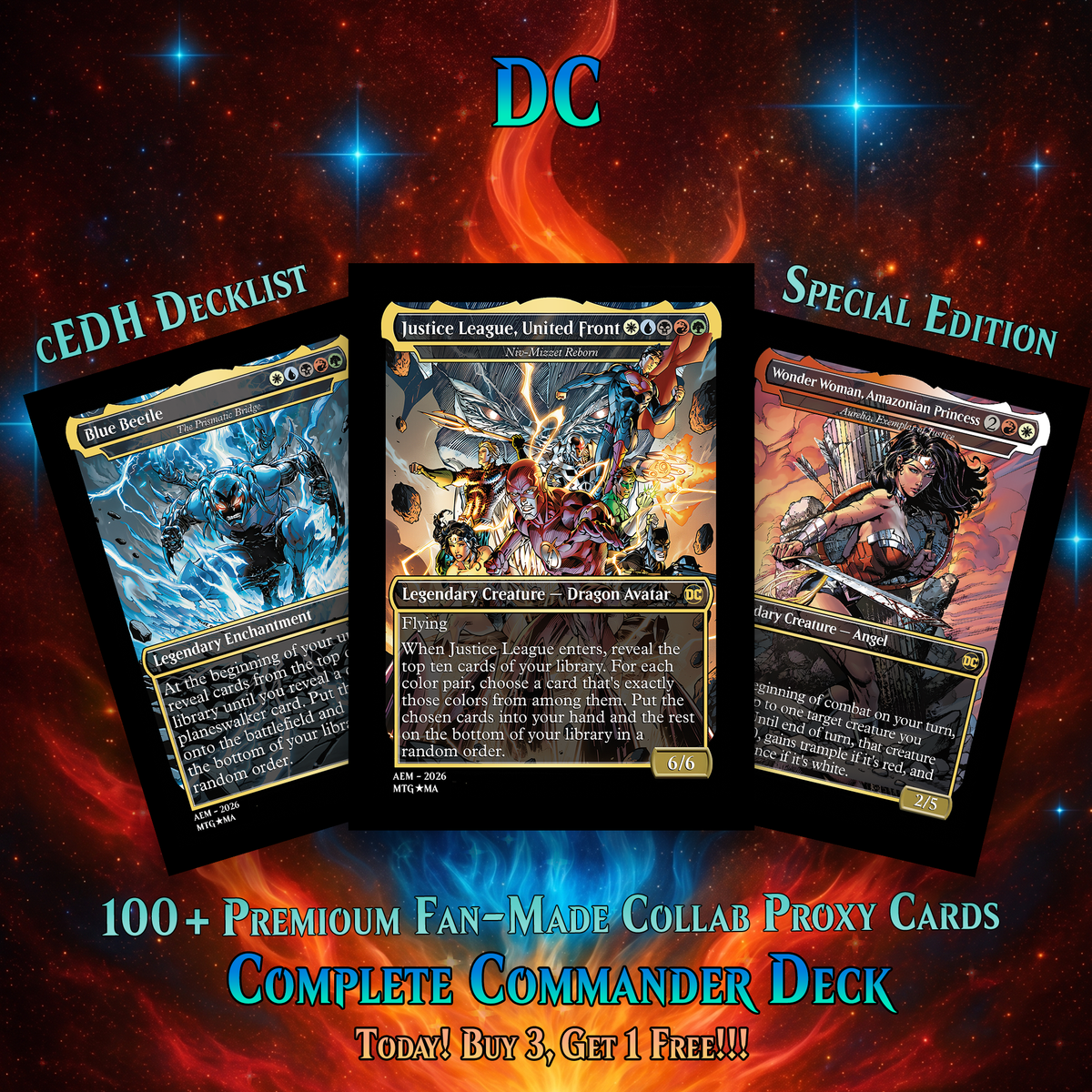 DC SUPERHERO COMMANDER DECK – PREMIUM COLLECTOR SET (120 CARDS)