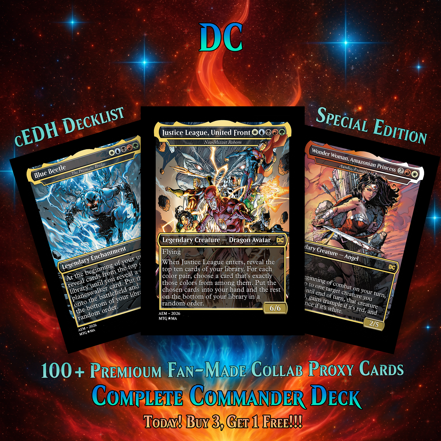 DC SUPERHERO COMMANDER DECK – PREMIUM COLLECTOR SET (120 CARDS)