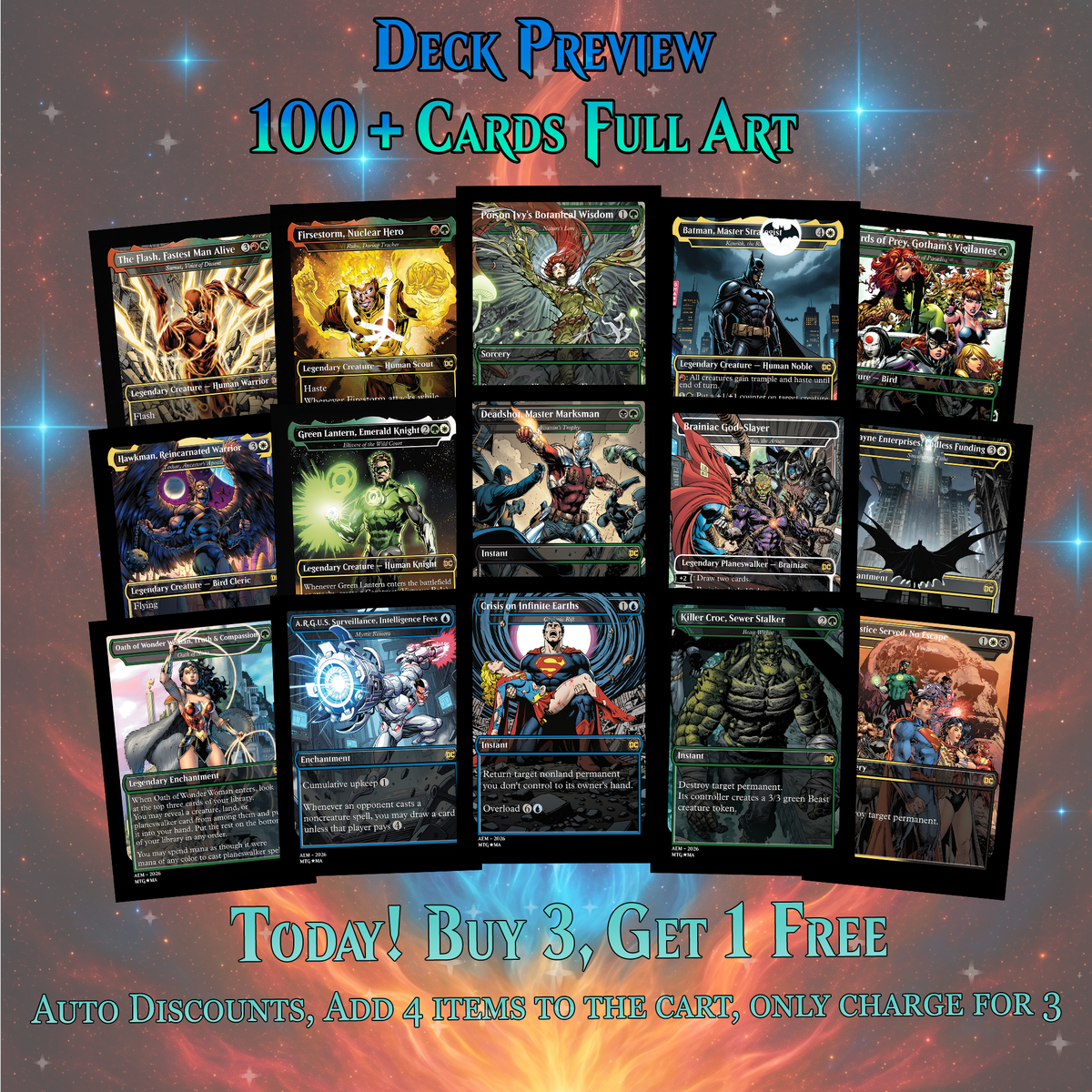 DC SUPERHERO COMMANDER DECK – PREMIUM COLLECTOR SET (120 CARDS)