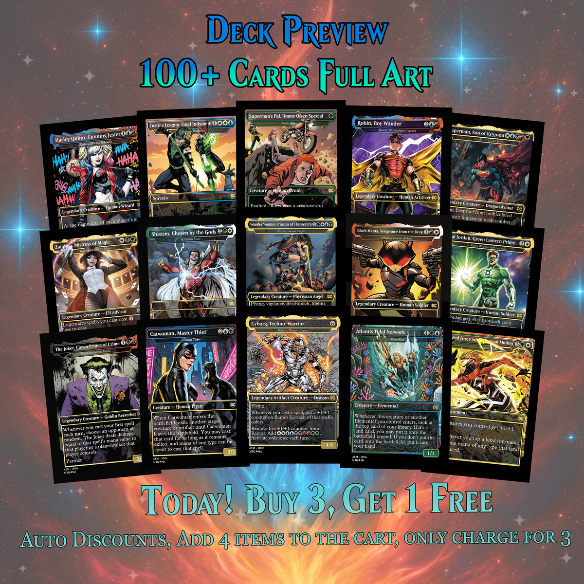 DC SUPERHERO COMMANDER DECK – PREMIUM COLLECTOR SET (120 CARDS)